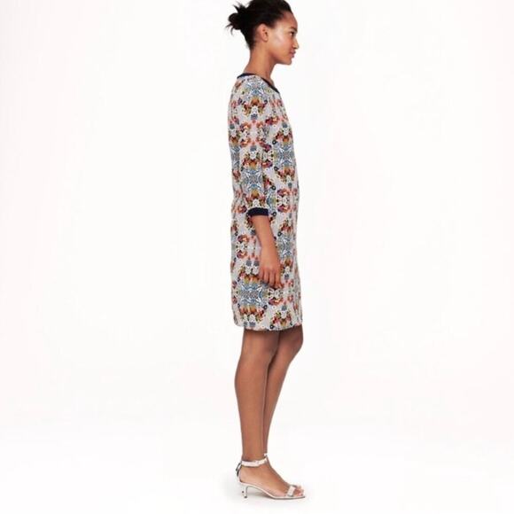 J.Crew Misty Fog Floral 100% Silk Sheath Dress Lightweight Spring Staple Size 6 - Picture 2 of 9